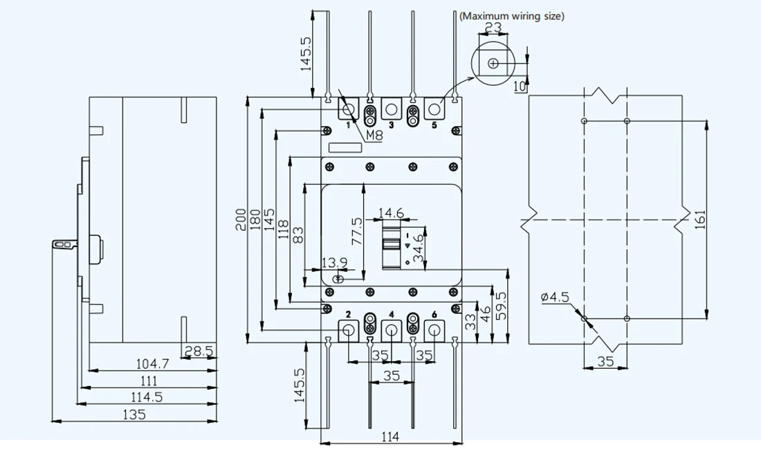 DC1500V 250A PV MCCB