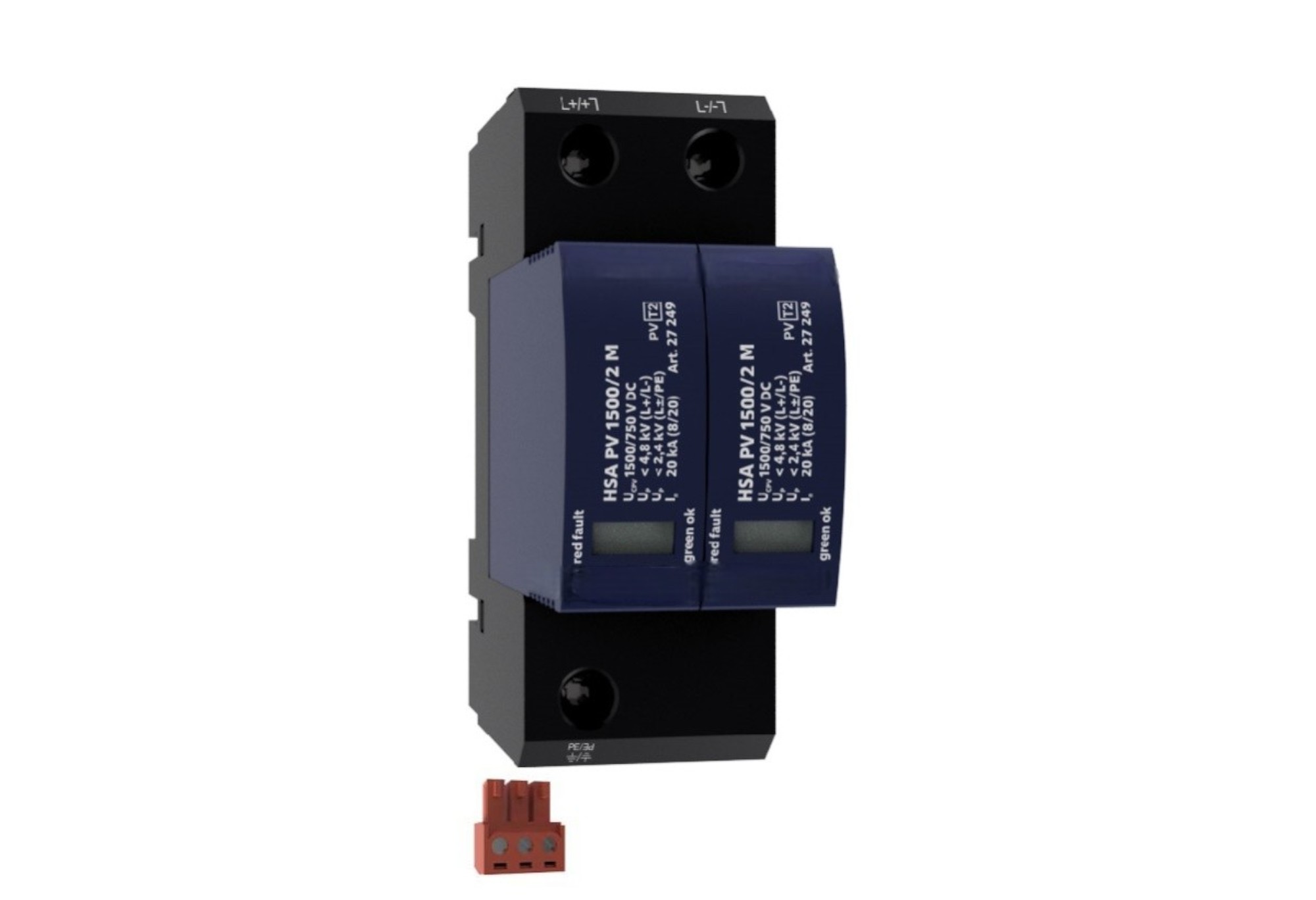 Typ 2 PV Surge Arrester (U/Y -anslutning) | Ingen säkerhetskopiering | Fjärrövervakning